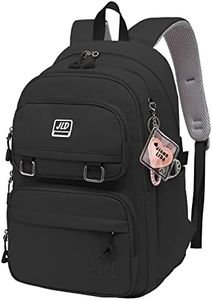 BASICPOWER School Backpack for Girls Boys, Laptop Backpack Middle High School Student Bookbag for Teens, Black, Classic