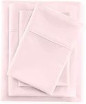 Balaji Export- 3 PC Cotton Bedsheet Set & 1 PC Zipper Duvet Cover- 100% Egyptian Cotton- Bedsheet with 2 Pillow Cover- 400 TC- Super Soft & Wrinkle Free (4 Piece Set) Pink Solid, King Size.