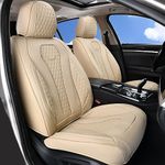 Coverado Seat Covers, Car Seat Covers Front Seats, Beige Car Seat Cover, Waterproof Car Seat Covers, Car Seat Cushion, Front Car Seat Covers Leatherette Car Seat Protector Universal Fit Most Cars