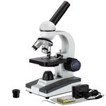 AmScope M150C / M150C-I 40X-1000X All-Metal Optical Glass Lenses Cordless LED Student Biological Compound Microscope, Awarded The #1 Among The 6 Best Student Microscopes 2016