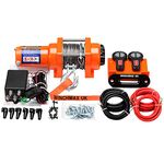 WINCHMAX 3,000lb (1,361kg) Original Orange 12v Electric Winch. 15.5m x 5mm Dyneema Synthetic Rope. 1/4 Inch Hook.