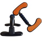 gocart abs plastic workout push-up stand handles set with non-slip bars, comfort foam grips and gloves for men and women (black)