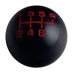 DEWHEL Billet Aluminum Black/Red 6 Speed Manual Shift Knob M16x1.5 Thread Reverse on Top Right Compatible with Camaro Pontiac Firebird 1993-2002