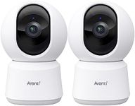 ARENTI 360° View 5MP Pet Camera 2 Pack, 5G/2.4G Wi-Fi6 Baby Monitor, Indoor Security Camera, Motion Tracking, Sound Detection, Night Vision,Two-Way Audio, Works with Alexa (P2F 2PC)