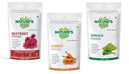 NATURE`S GIFT - FOR THOSE WHO CARE`S Beetroot, Carrot & Spinach Powder Combo Pack - 1 KG Each