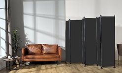 MAYOLIAH 6 Panel Room Dividers Folding Privacy Screen, 9ft Wide 6ft Tall Office Partition Walls Room Separator with Stable Base