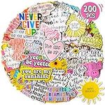 Funxee 200Pcs Inspirational Motivational Stickers for Water Bottle - Vinyl Mental Health Theme Laptop Sticker, Waterproof Positive Affirmation Journaling Decal for Adults Kids Teens Teacher Students