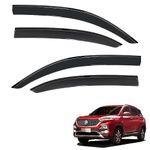 COSMOGEAR Car Compatible Wind Deflectors Rain Guard Door Visor for MG Hector (2019-2022 Model) - Polycarbonate, Black, Set of 4 Pcs