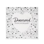 Anniversary House Diamond 60th Anniversary Lunch Napkins | Pack of 16 | 3 ply | 33 x 33cm | Foil Stamped | Table Decoration, Diamond Anniversary Decoration, Disposable Party Serviettes Napkins, J045