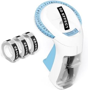 Embossed Label Maker Machine with Tapes, 3D Label Maker Vintage, Retro Embosser Label Maker Machine with 3Rolls Embossing Tapes, Old School Embossing Labeler for Home Kitchen Office and DIY, Blue