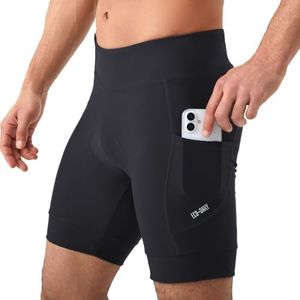 Eco-daily Bike Shorts Men 4D Padded Zipper Pockets Cycling Spin Biker Shorts Mountain Biking Bicycle Black