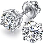 Cubic Zirconium Earrings Sterling Silver Cubic Zirconia Earrings Hypoallergenic Sterling Silver Diamond Earrings Silver CZ Studs Women Cubic Zirconia Earrings Faux Diamond Stud Earrings