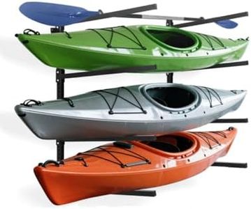 Garvee Kayak Storage Rack, 400 Lbs Heavy Duty Adjustable Kayak Wall Mount Rack for Indoor and Outdoor Storage, Kayak Stand Perfect for Kayak Canoe Boat Paddle Board SUP Surfboard, Black