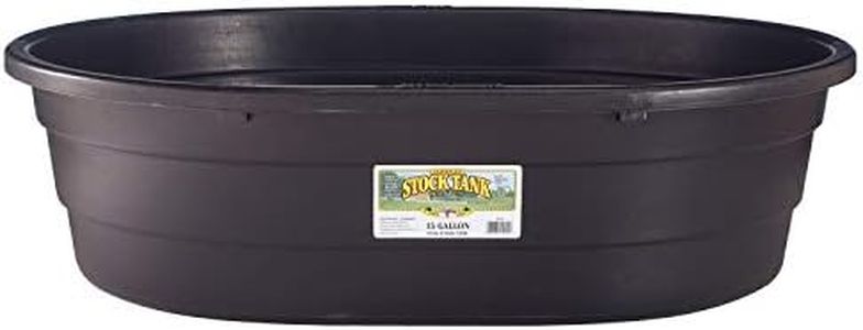 Little Giant® Poly Oval Stock Tank | Water Trough | Plastic Pond Tub | Heavy Duty Feeding & Watering Trough for Livestock | 15 Gallons
