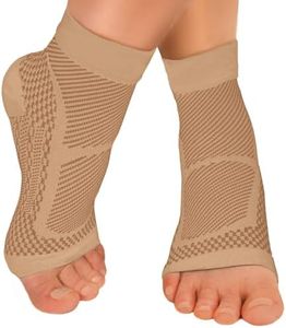 LAFUYSO Ankle Brace Compression Sleeve (2 Pairs) - Relieves Achilles Tendonitis, Joint Pain. Plantar Fasciitis Sock with Foot Arch Support Reduces Swelling & Heel Spur Pain. Injury Recovery for Sports