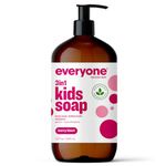 Everyone Kids Soap 3 in 1, Berry Blast 32 fl oz - Bubble Bath for Kids Body Wash and Shampoo - Gentle & Hypoallergenic - Bubble Bath Soap for Kids 3 in 1 Body Wash and Shampoo - Vegan & Cruelty-Free