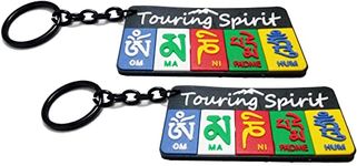 KD COLLECTIONS Tibet Ladakh Flag Prayer Words Bike Rubber Keychain Combo - Multicolor - 2 Keychains (AA)