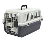 SportPet Designs Plastic Kennels Rolling Plastic Wire Door Travel Dog Crate - Small - No Wheel, Tan