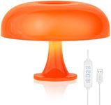 Orange Mushroom Lamp, TONGLIN Vintage Table Lamp, Mid Century Modern Retro Mushroom Table Lamp, USB Powered Dimmable Retro Lamp for Living Room Home Decor