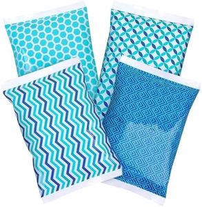 Thrive Reusable Ice Gel Packs for Lunch Boxes - Set of 4 Soft, Flexible Freezer Packs for Cooler, Camping, Beach Bags, Picnics & Injuries