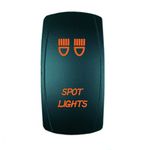 Laser Backlit Orange Rocker Switch SPOT Lights 20A 12V On/Off LED Light