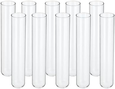 PATIKIL 80ml Test Tubes, 15pcs 6.5x1.18in Glass Clear Round Bottom Test Tube Containers for Bead Party Candy Bath Salt Storage Scientific Experiment Plant Propagation