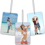 Custom Air Freshener with Picture - Photo Air Freshener for Car,Double-Sided Customized Photo Text, Personalized Gift for Boyfriend Men Car (Rectangle)