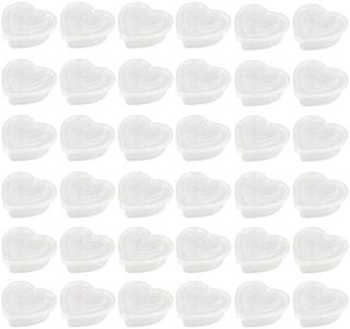 Goodma 36 Pieces 5 oz Heart Shaped Slime Storage Containers Transparent Plastic Box with Lids