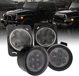 TRUE MODS LED Turn Signal & Side Marker Light Replacement for Jeep Wrangler [Smoked Lens] [Amber] LED Light Kit Compatible with Jeep Wrangler JK & Unlimited 2007-2018 Accessories