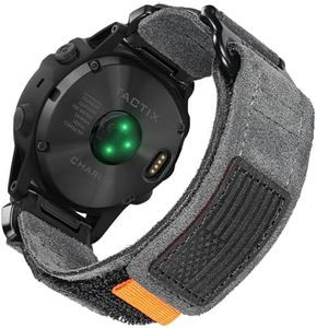 Soft Suede Leather Watch Band, 26mm Military Strap Compatible with Garmin Instinct 3 50mm/Fenix 8 51mm/7X/7X Pro/6X/6X Pro/5X/5X Plus, Tactix 7 Pro/ Delta, Quatix 6X/5X, Descent MK1/MK2, Instinct 2X, Foretrex 601/701, Enduro /Enduro 2/ Enduro 3, D2