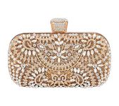 SUNSPOT Evening Clutch Bags Purse Handbag for Women Wedding Prom Party (Gold)