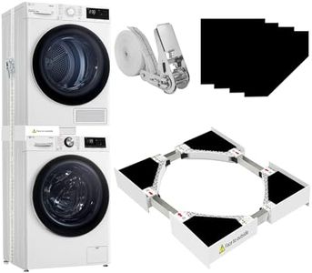 HHXRISE Stacking Kit for Washer and dryer/connecting frame, Space saving, Adjustable with ratchet rope,washer accessories/dryer accessories,intermediate frame,Suitable 24in to 29in, (LJJ-JYK)