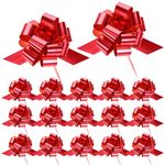 Amaxiu 20 Pcs Christmas Pull Bows, 5 Inch Gift Bows With Ribbon Red Large Bows for Gifts Gift Wrapping Supplies Present Bow Gift Bow for Christmas Decor Xmas Wedding Gift Baskets Gift Box(Red)