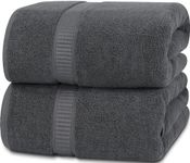 Utopia Towels - Premium Jumbo Bath Sheet (90 x 180 cm, 2 Pack) - 100% Ring Spun Cotton Highly Absorbent and Quick Dry Extra Large Bath Sheet - Super Soft Hotel Quality Towel (Grey)