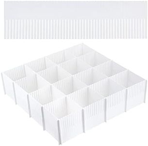 GesangF 20PCS DIY Plastic Grid Drawer Dividers, Large Adjustable Drawer Storage Organizer (38cmx11cm) for Clutter Kitchen Cutlery Dresser Makeup Tools Socks Can Help Tidy Office Desk Clinic Bedroom