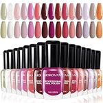 Morovan Nail Polish Set - 15 Colors Vernis a Ongle 0.25oz Nude Bulk Pink Nail Polish Non Gel Regular Quick Dry Nail Polish Finger Nail Polish Gift Set For Women To Nail Art Creation