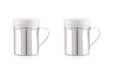 Dynore Stainless Steel Chocolate Shaker| Chat Masala Sprinkler| Dredger Shaker with Handle- Set of 2