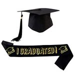 Student Graduation Hat Adult Bachelor Graduation Caps and Graduate Satin Sash for Graduation Ceremony Party Favors Prime Adults Graduation Ceremony Party Favors Decoration