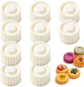 Mooncake Mold, 2-in-1 Hand Press Cookie Mold with Floral Pattern Design, A-10pc
