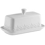 Godinger Butter Dish, Ceramic Butter Dish With Lid - Dublin Collection