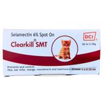 Clearkill SMT Selamectin 6% Flea Spot on 0.25 ml, Treatment of Ear mite, Mange, Roundworm and heartworm for Kittens & Cats up to 2.5 kg