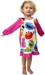 Sesame Street Toddler Girls Long Sleeve Nightgown Pajamas (2T, Pink/White)