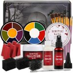 Bowitzki Halloween SFX Makeup Kit Special Effect Makeup,Liquid Latex+Scab Blood+Spray Blood+6 Colors Oil Based Face Paint+SFX bruise wheel+Skin Wax+Stipple Sponges+Latex free Sponges+Spatula+Brushes