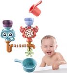 Navaris Baby Bath Toy - Fun Water Pouring and Rotation Feature - Shower and Bath-Toys for 1 to 4 Year Old Boys and Girls - Vibrant Colours, for Babies, Toddlers and Kids