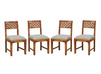 Handwoody Wooden Dining Chairs Only | Wooden Dinning Chairs | Dining Room Furniture with Cushions | Dining Chair Set of 4 | Study Chair with Cushion for Dining in Natural