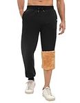 Voqeen Mens Fleece Sweatpants Loose-fit Joggers Pants with Pockets Jogger Sweatpants for Men(Black,XXL)