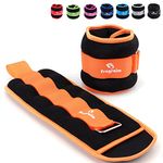 Ankle Weights for Women, Men and Kids - 6 LBS 1 Pair Strength Training Wrist/Leg/Arm Weight with Adjustable Strap for Jogging, Gymnastics, Aerobics, Physical Therapy (Orange)