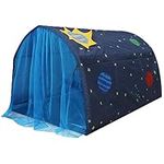 Play Tents for Girls Boys Powcan Galaxy Starry Sky Dream Bed Tents for Kids Portable Pop Up Baby Toddlers Playhouse with Double Net Curtain & Carry Bag for Bedroom Decor Indoor Games, 140x100x80cm