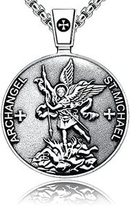 VENICEBEE Archangel ST.Michael Seal Protection Medal Christian Talisman Sterling 925 Silver Pendant Necklace