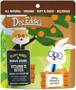 DOC EDDIE'S Vitamin C Bites Soft & Chewy Treats for Hamster, Rabbit, Chinchilla, Bunny, Gerbil, Mouse, Rat, Hedgehog, Squirrel, & Guinea Pig Friendly - Made w/Real Fruit & Organic, New & Tastier